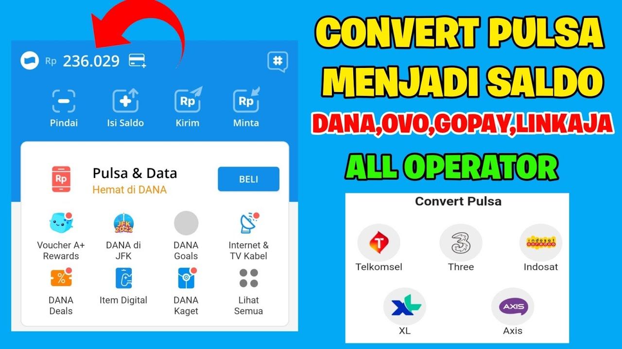 cara convert pulsa menjadi saldo dana